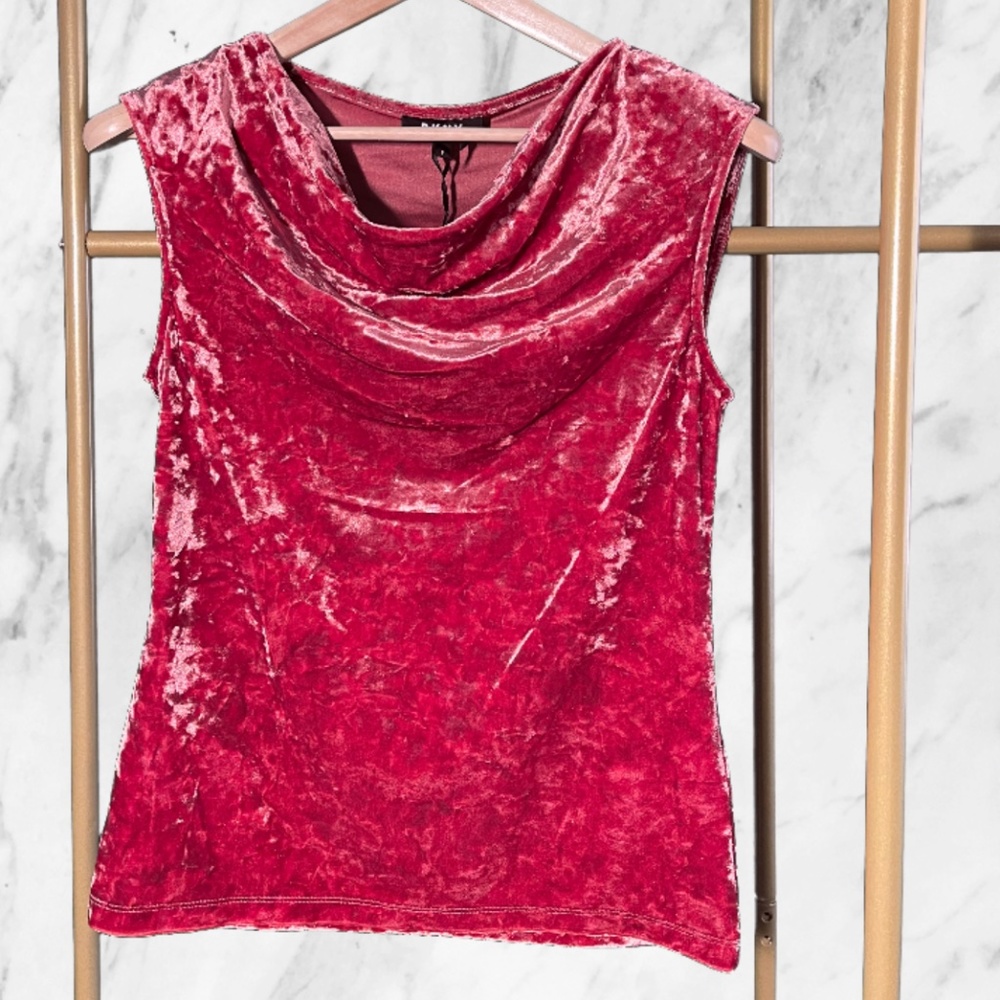 DKNY ROSE VELVET TOP